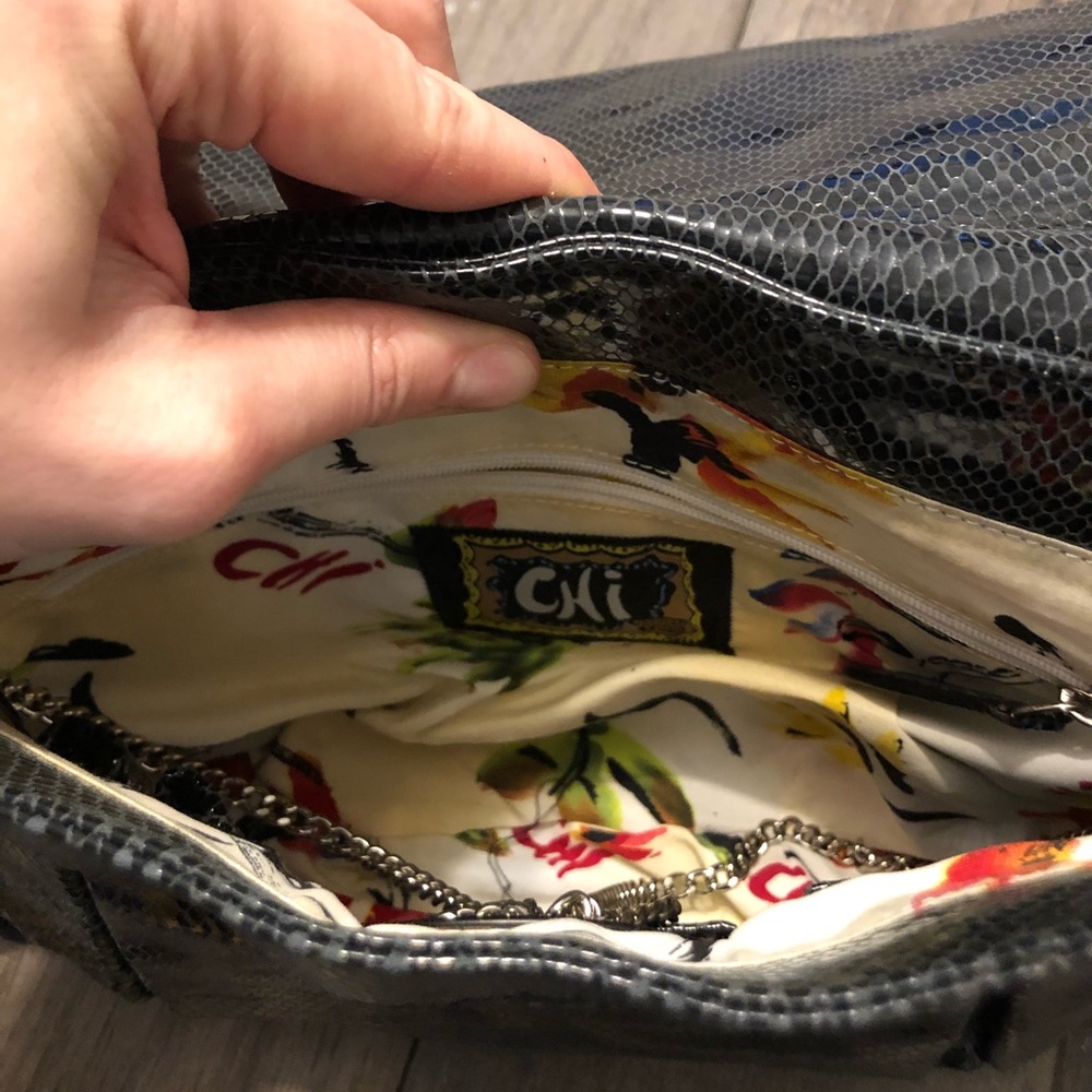 Carlos Falchi Python Pleated Leather Clutch - image 5